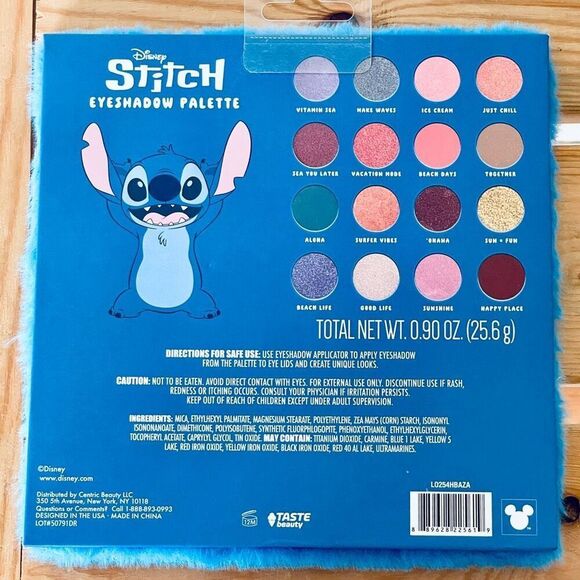 NWT Gorgeous DISNEY Lilo & Stitch Blue / White Furry Cover 16 Eyeshadow Palette - Picture 16 of 17